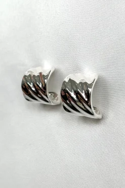 Vera Textured Earring Sterling Silver Plated