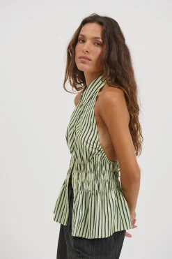 Vine Sleeveless Shirt Matcha