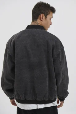 Vintage Bomber Denim Jacket Black