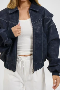 Vista Bomber Washed Navy