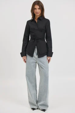 Vixon Wrap Shirt Black