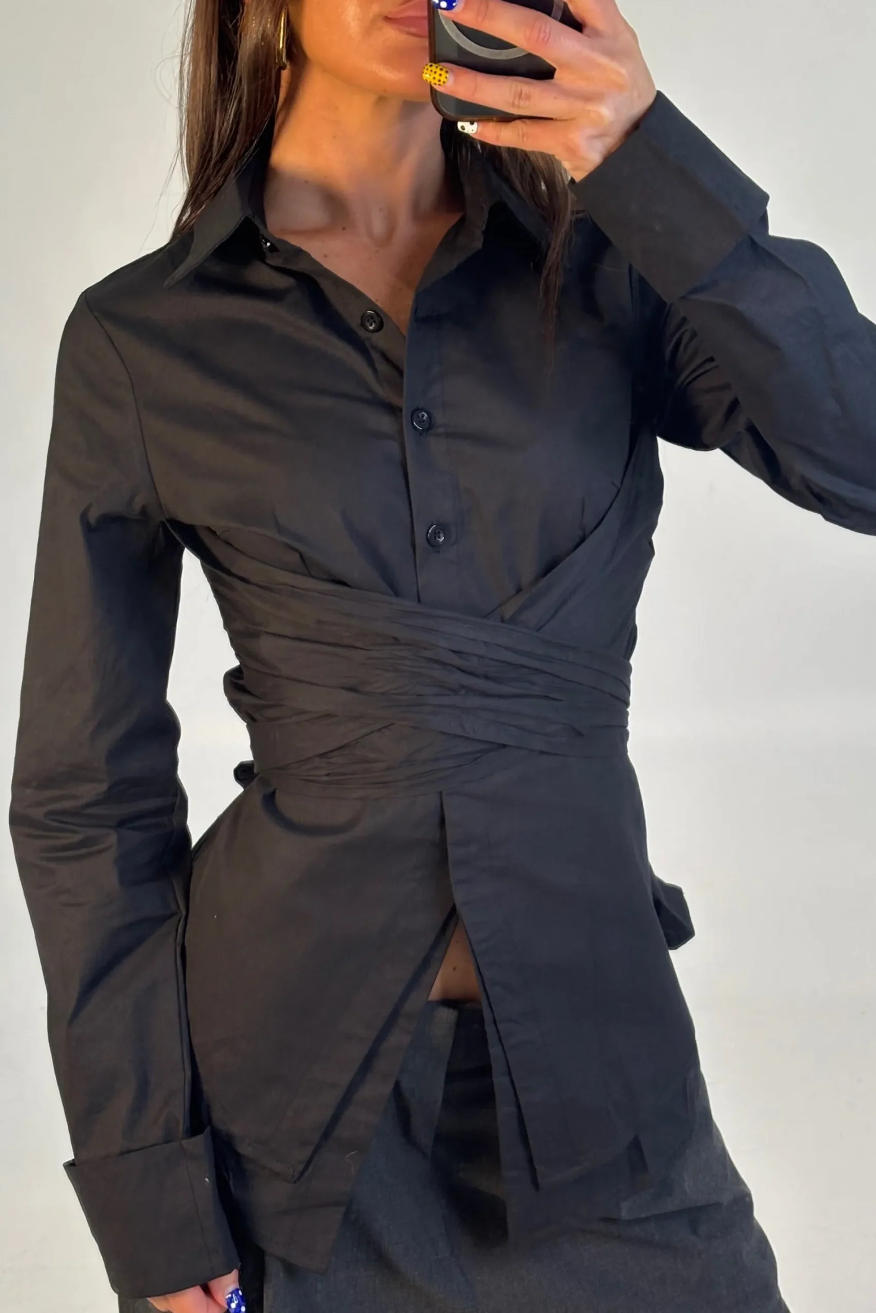 Vixon Wrap Shirt Black