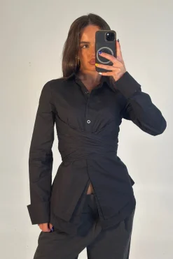 Vixon Wrap Shirt Black