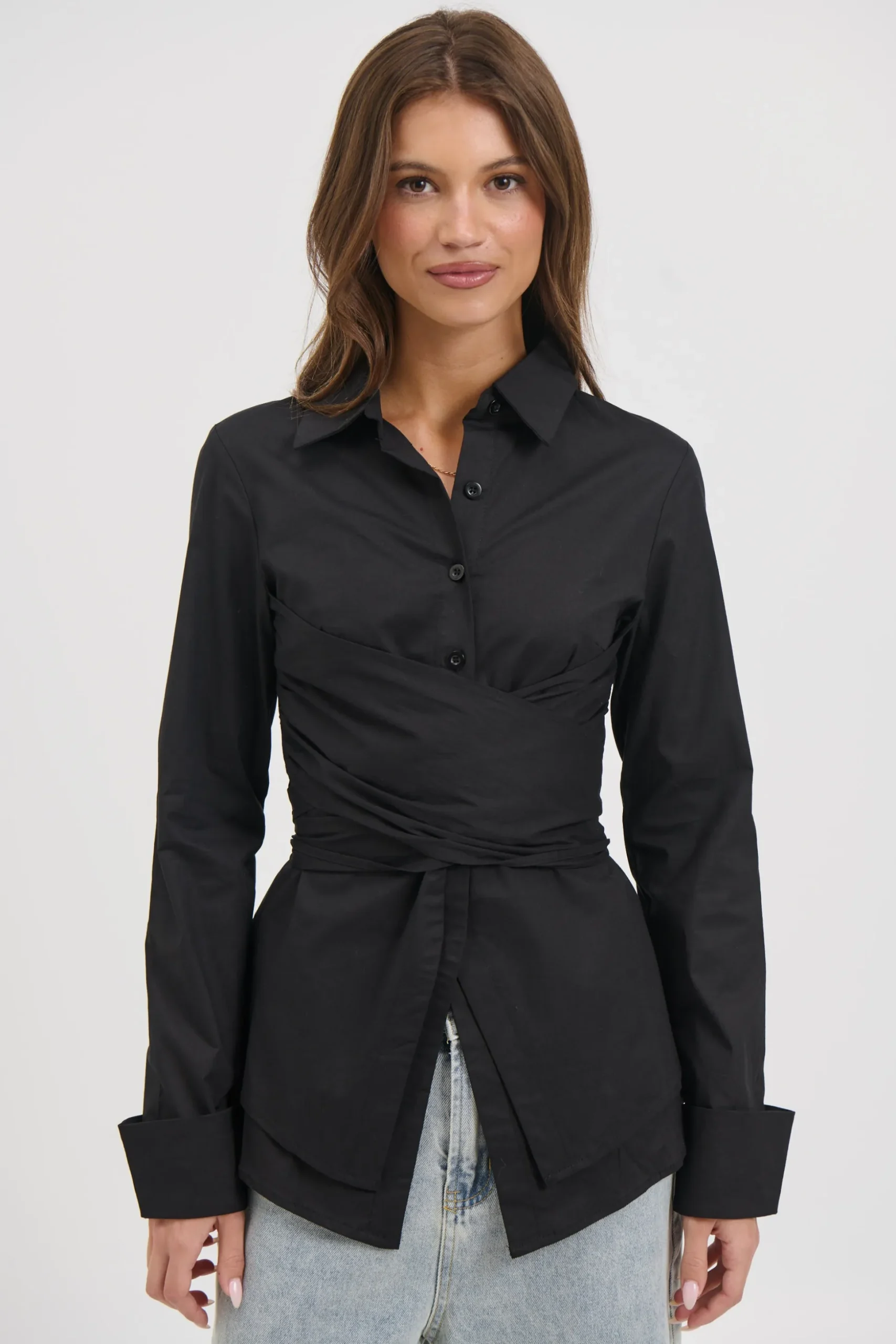 Vixon Wrap Shirt Black