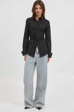 Vixon Wrap Shirt Black