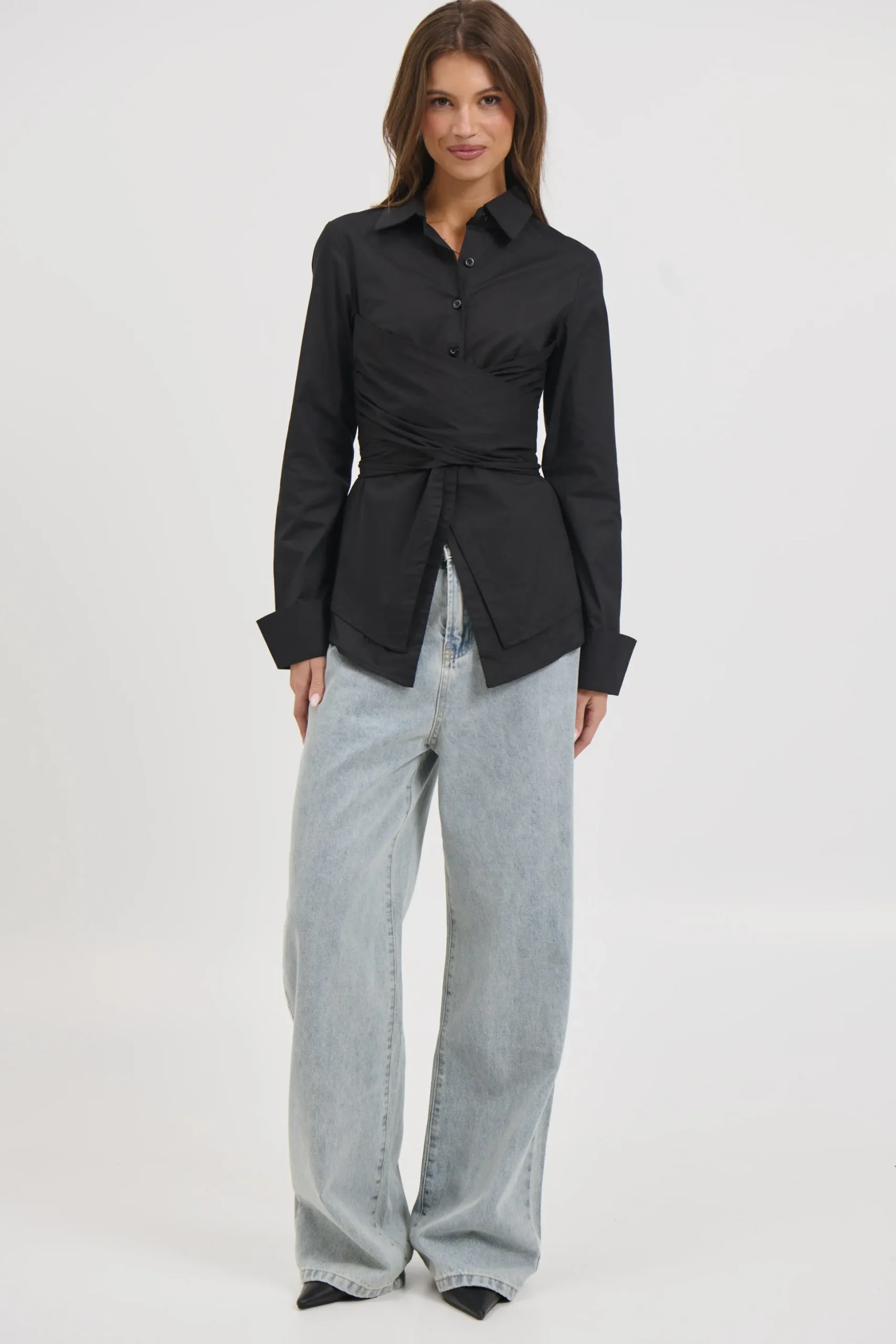 Vixon Wrap Shirt Black