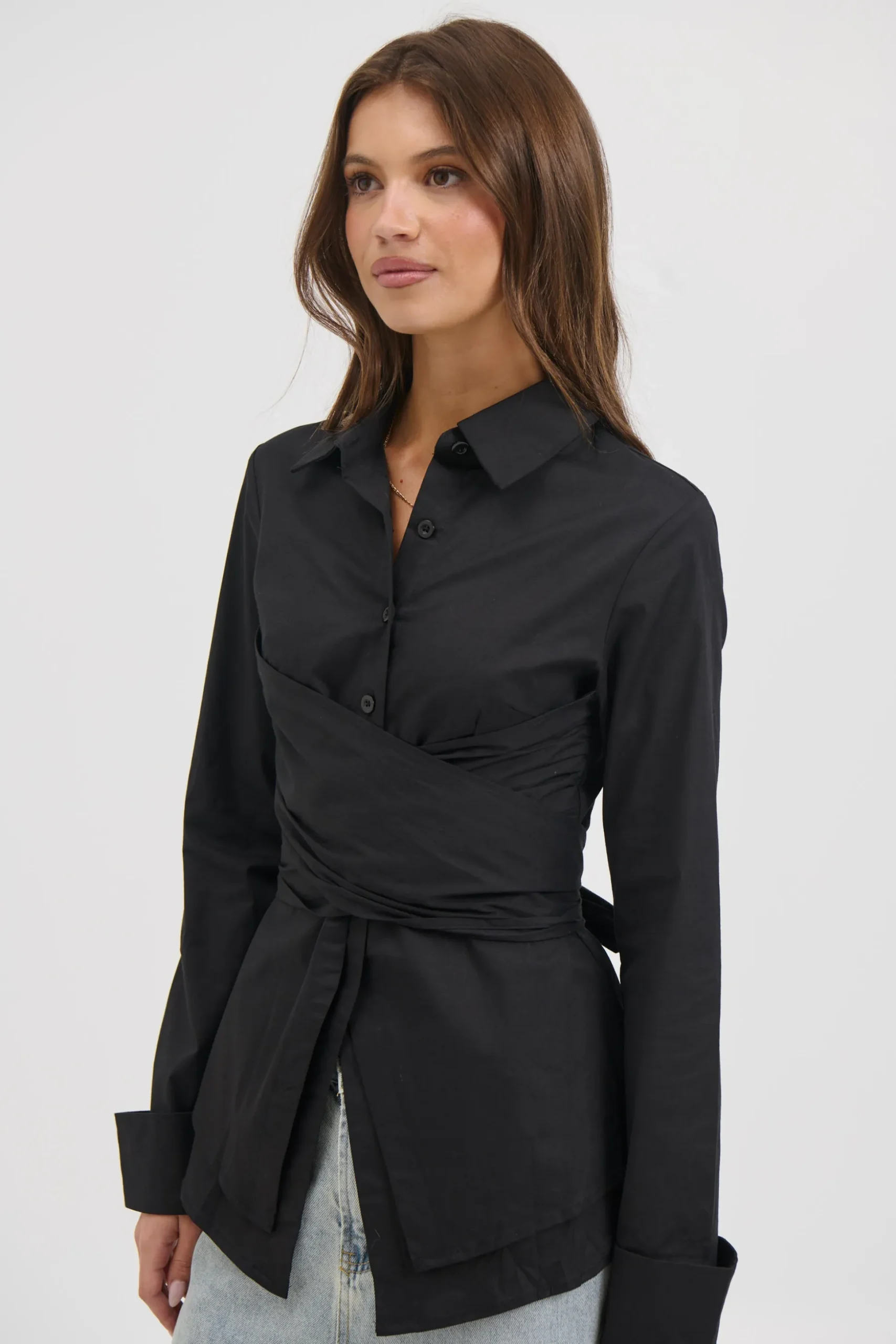 Vixon Wrap Shirt Black