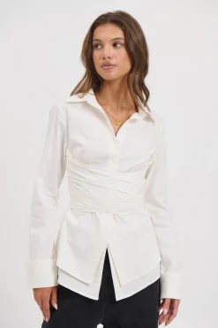 Vixon Wrap Shirt White