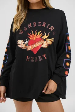 Wandering Hearts Top Black