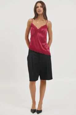 Whimsy Satin Cami Wine
