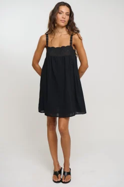 Wynter Lace Mini Dress Black