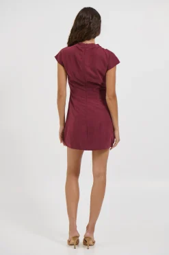 Ziah Mini Dress Wine
