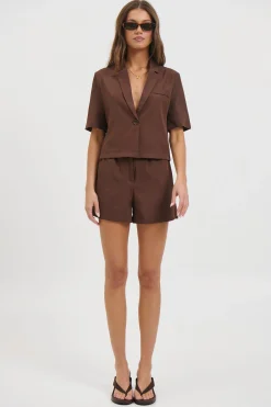 Zoe Short Sleeve Shirt Chocolate